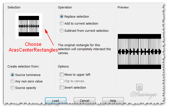 ChooseArasCenterRectanglesSettings