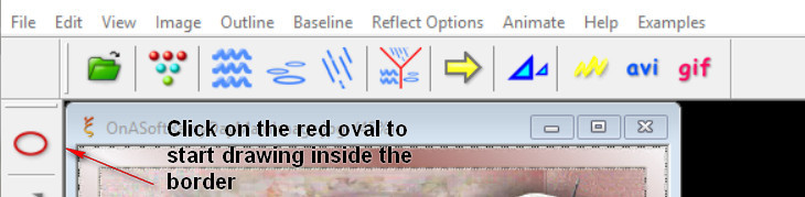 ClickOnRedOvaltobeginDrawinginsideborders
