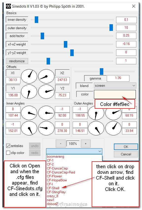 SinedotsIIsettings