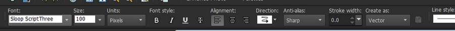 TextSettingsFontSloopScriptThreesize100