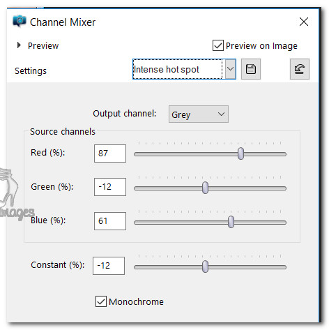 AdjustChannelMixeronText